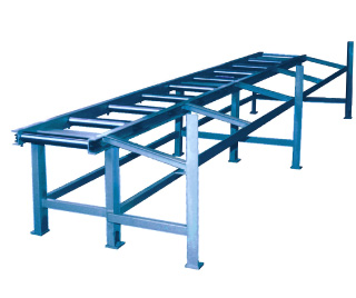 Mesa de rodillos con apoyo de material